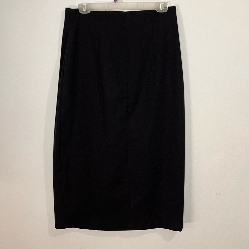 SOLD 4/6 Toby Vintage 90s Black Maxi Full Wrap Pencil Skirt - Picture 4 of 11